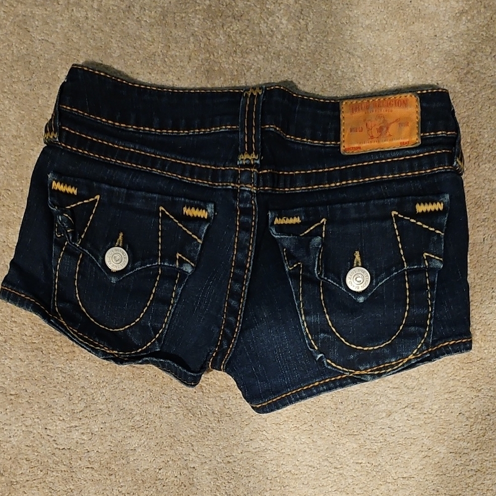 True Religion Dark Blue Jean Shorts